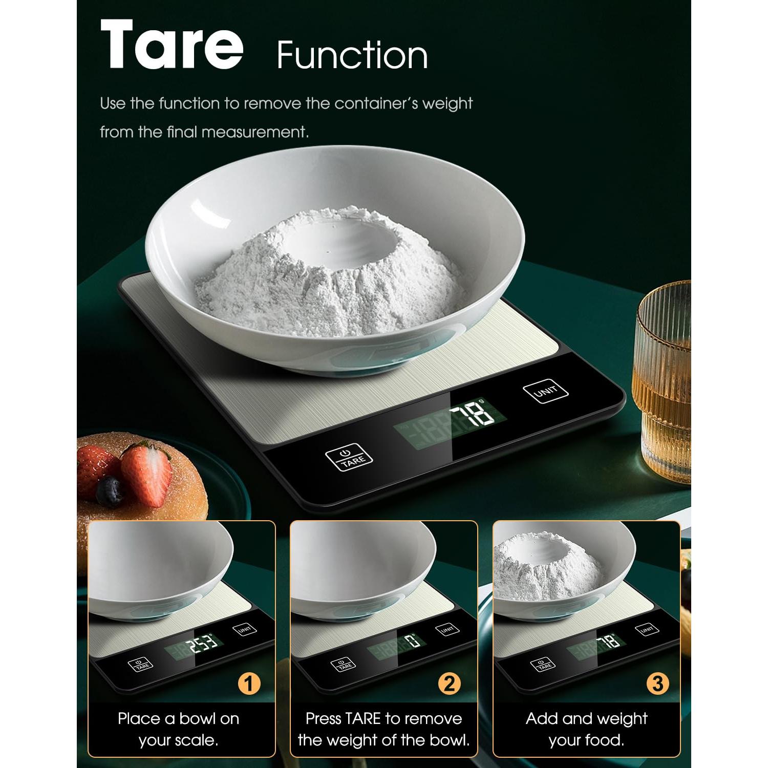 Balanza de Cocina Digital Mik-Nana 10kg 1g Precisión Negra