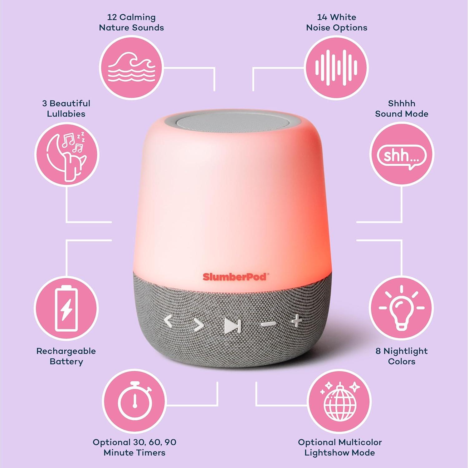 Máquina de Sonido SlumberPod SlumberCalm 2-en-1 con Luz Nocturna