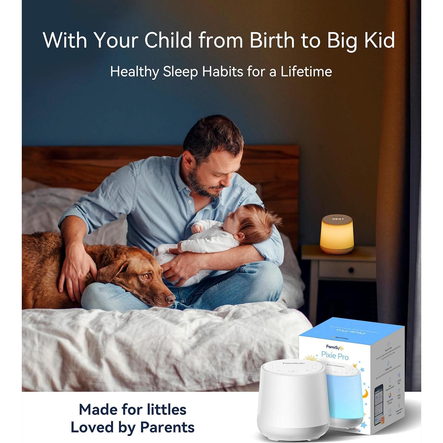 Máquina de Ruido Blanco FamiSym Pixie Pro con Luz Nocturna