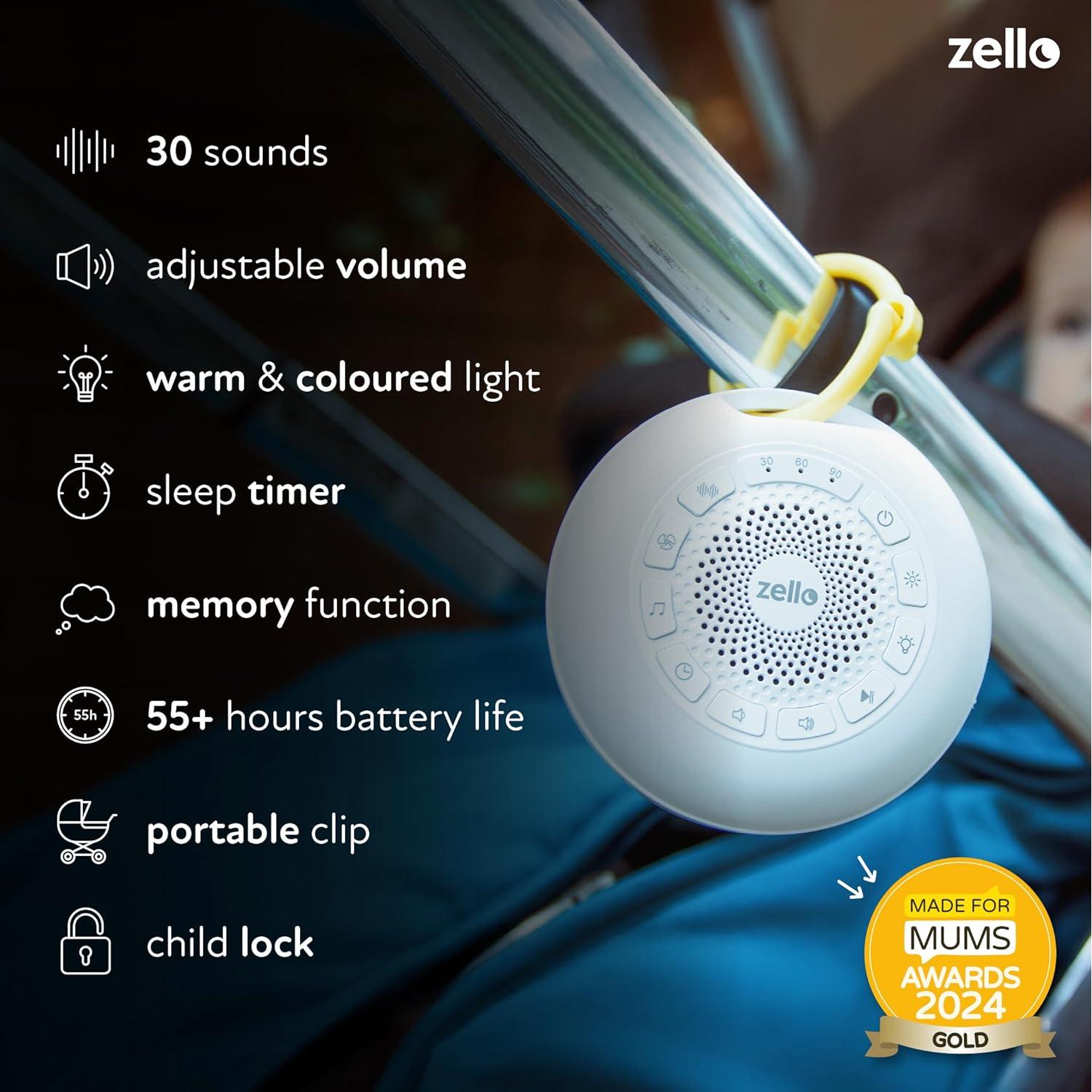 Máquina de Ruido Blanco Zello Pro Max | 30 Sonidos | 55h Batería