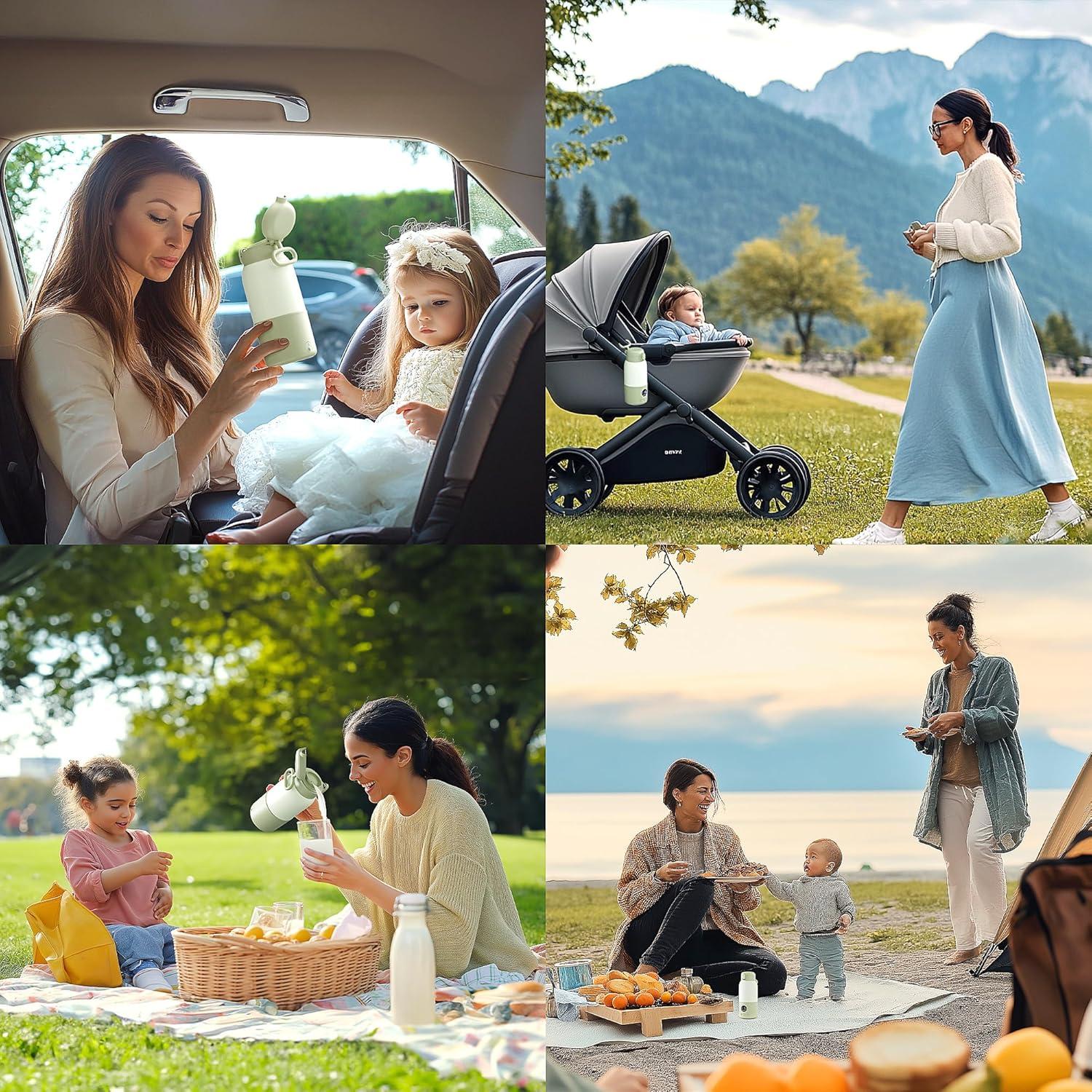 Calentador de Botellas Portátil para Bebés 0.38L - Rápido y Seguro