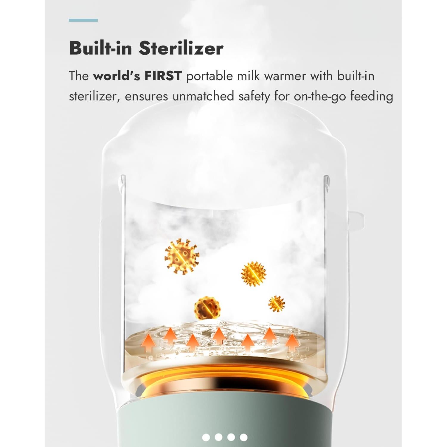 Calentador de Botellas Portátil Papablic Pro - 30W, 5 Temperaturas, Esterilizador, Verde Menta