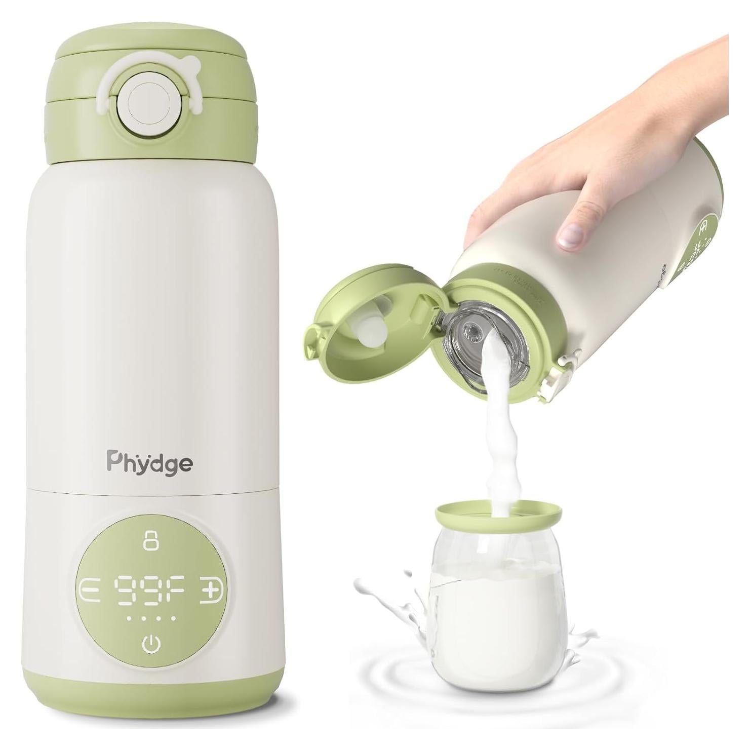 Calentador de Botellas Portátil 15oz Acero Inoxidable Verde