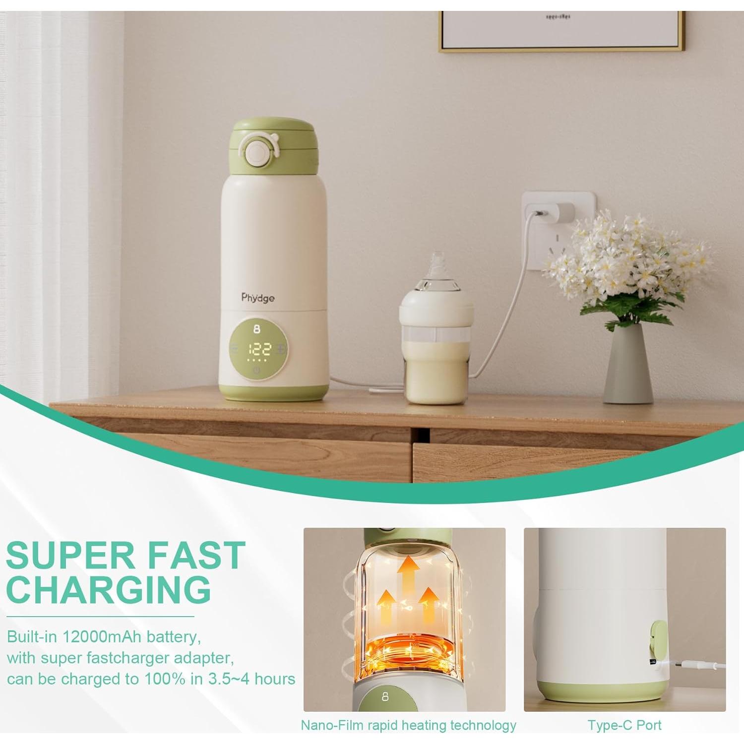 Calentador de Botellas Portátil 15oz Acero Inoxidable Verde