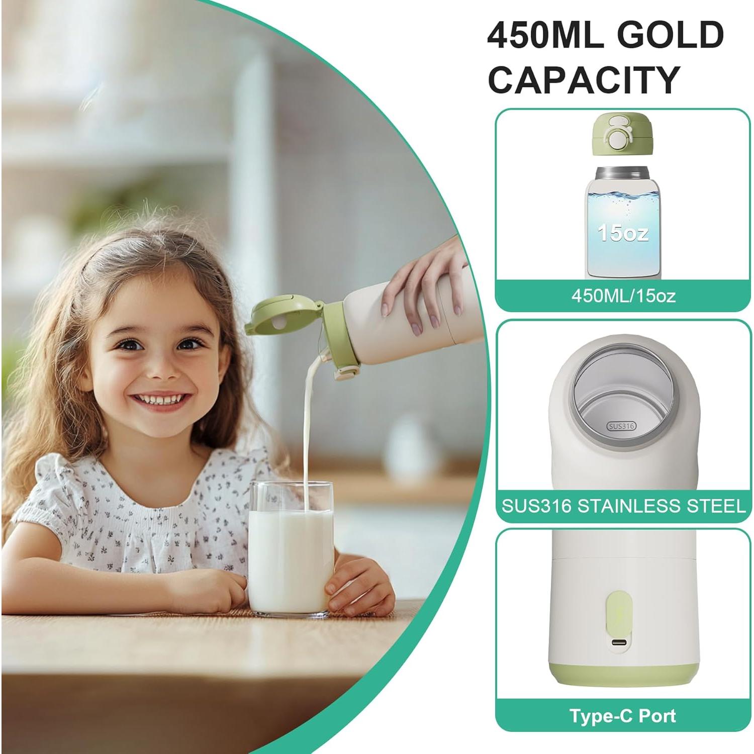 Calentador de Botellas Portátil 15oz Acero Inoxidable Verde