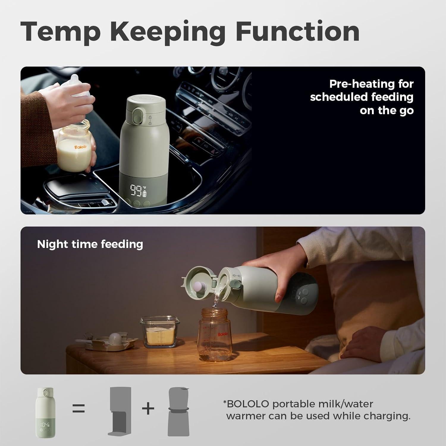 Calentador de Botellas Portátil Bololo BL-7718, 295 ml, Rápido