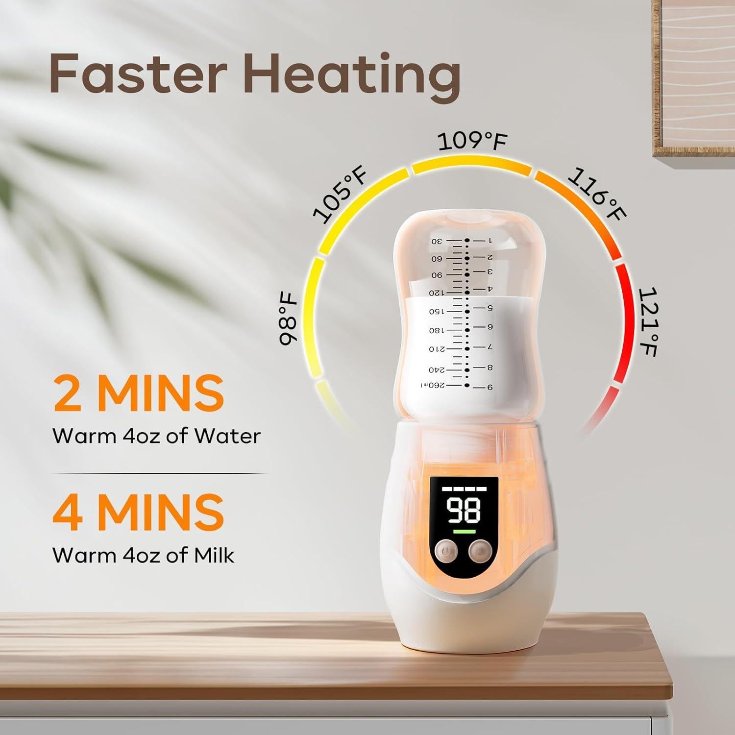 Calentador de Botellas Portátil de Vidrio 10000mAh Doble A Prueba de Fugas