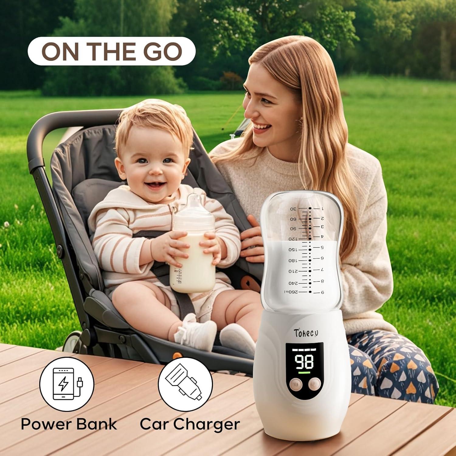 Calentador de Botellas Portátil de Vidrio 10000mAh Doble A Prueba de Fugas