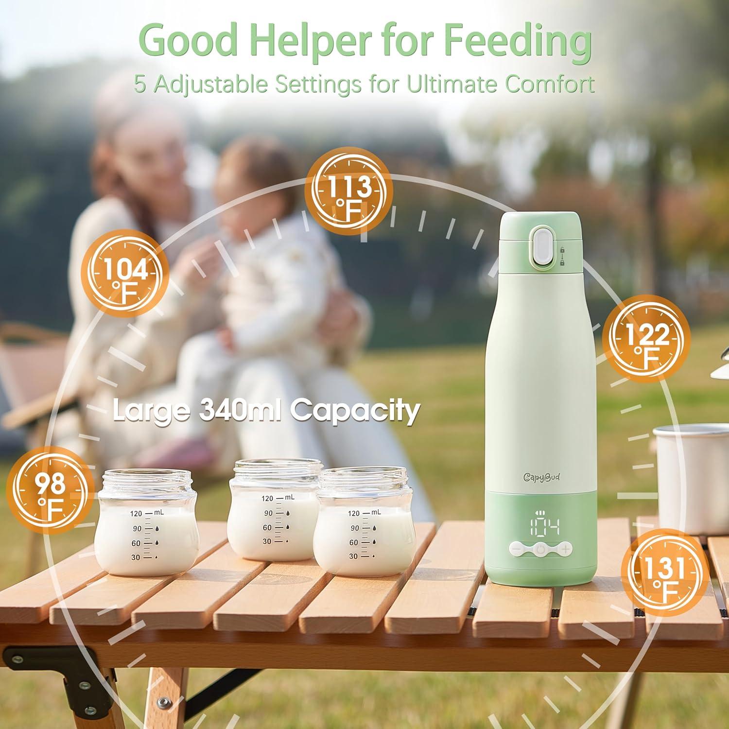 Calentador de Botellas Portátil CapyBud 9000mAh 5 Niveles Temperatura