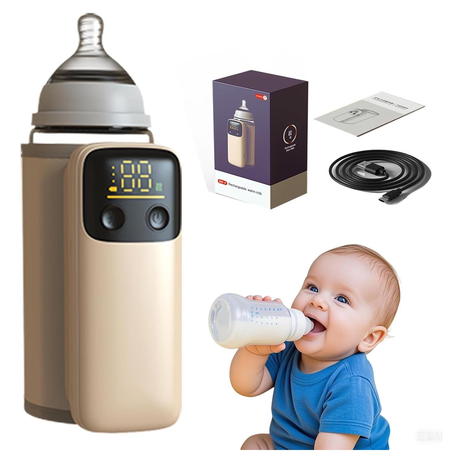 Calentador de Botellas Portátil 8000mAh Control Temperatura LCD