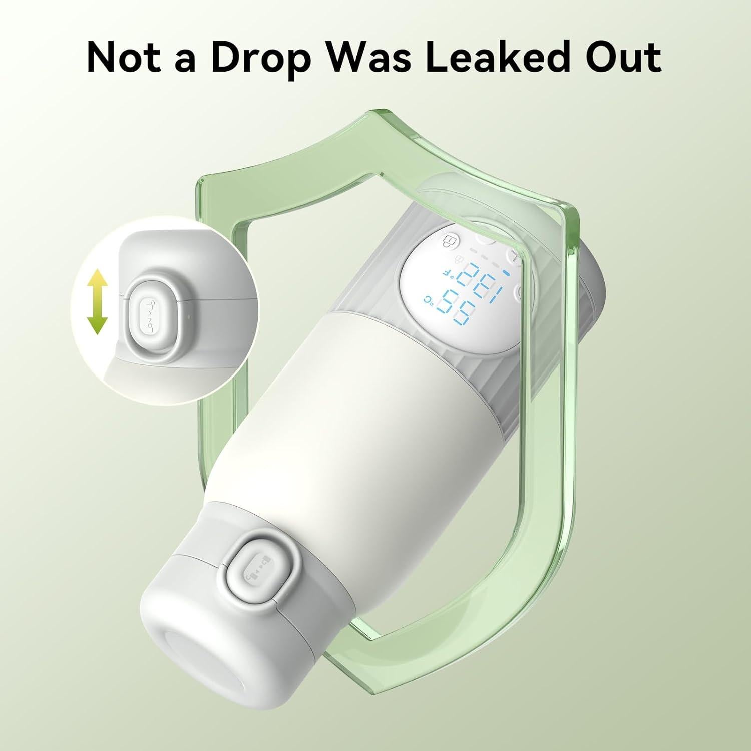 Calentador de Botellas Portátil Gris Claro - 381 ml, Rápido y Seguro