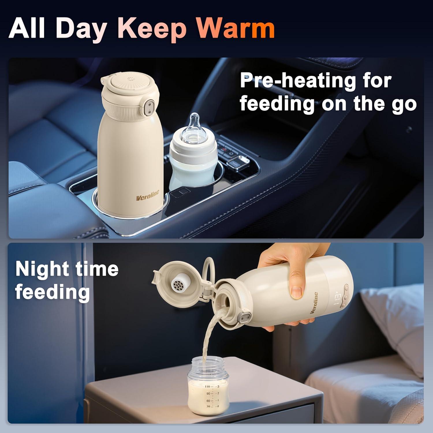 Calentador de Botellas Portátil Veroline 17 Oz Rápido y Ajustable