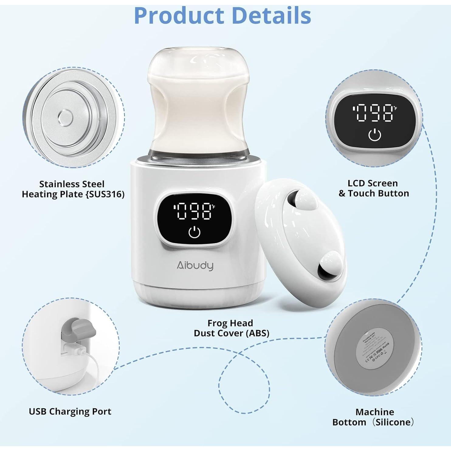 Calentador de Botellas Portátil 6000mAh con Control de Temperatura