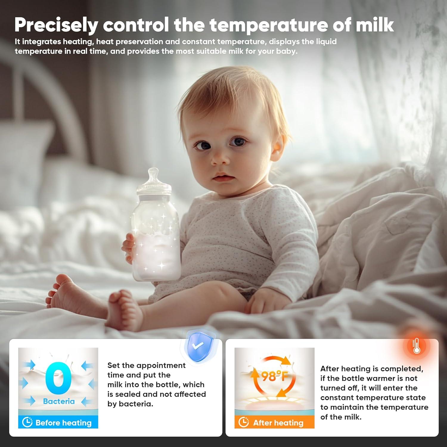 Calentador de Botellas Portátil Azul 10400mAh con Control de Temperatura