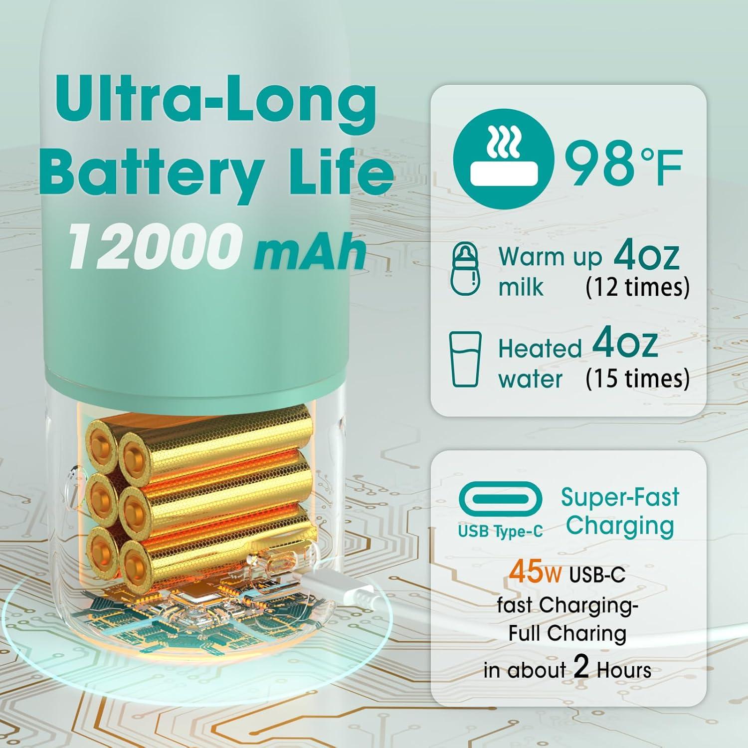 Calentador de Botellas Portátil Cheri Baby 12oz 354ml USB-C