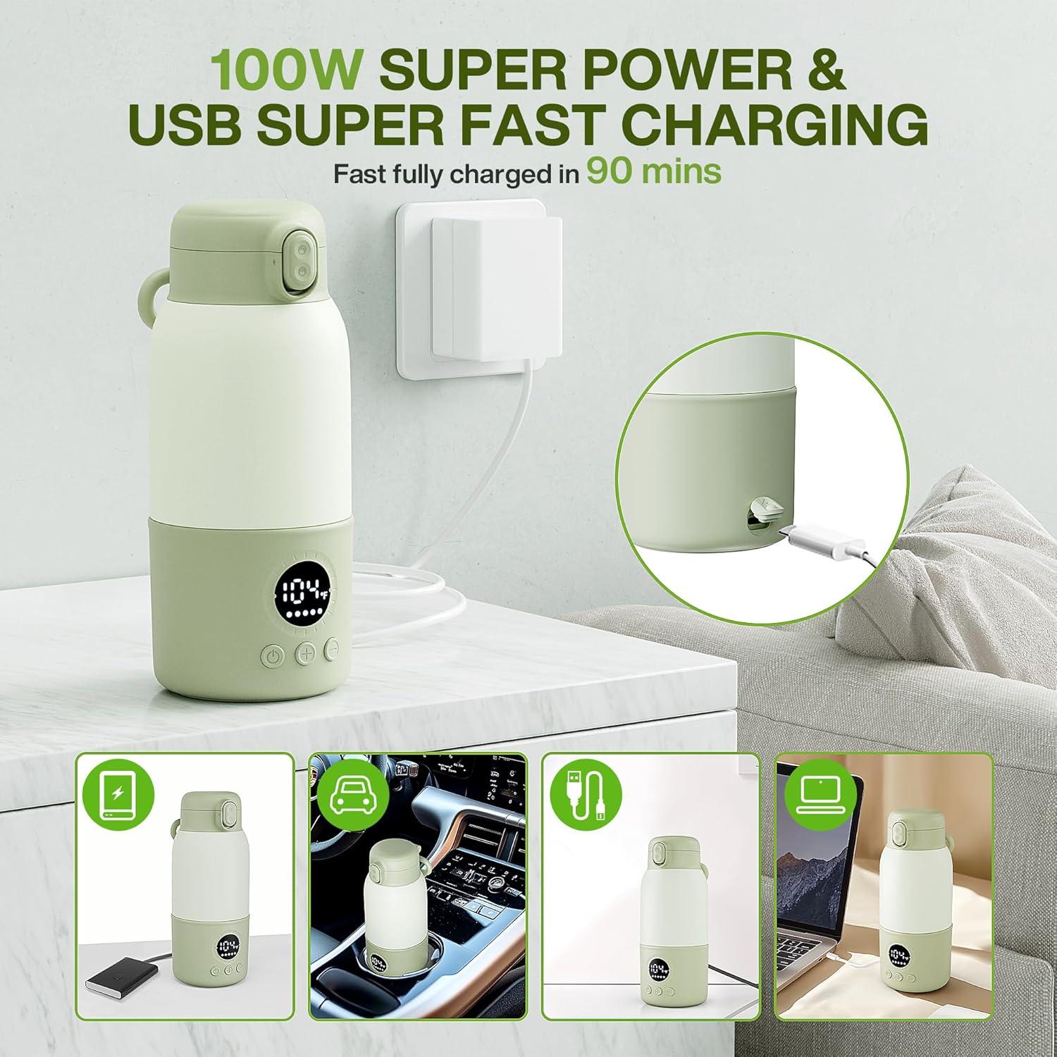 Calentador de Botellas Portátil HASLIFE 380ml con Control Temperatura