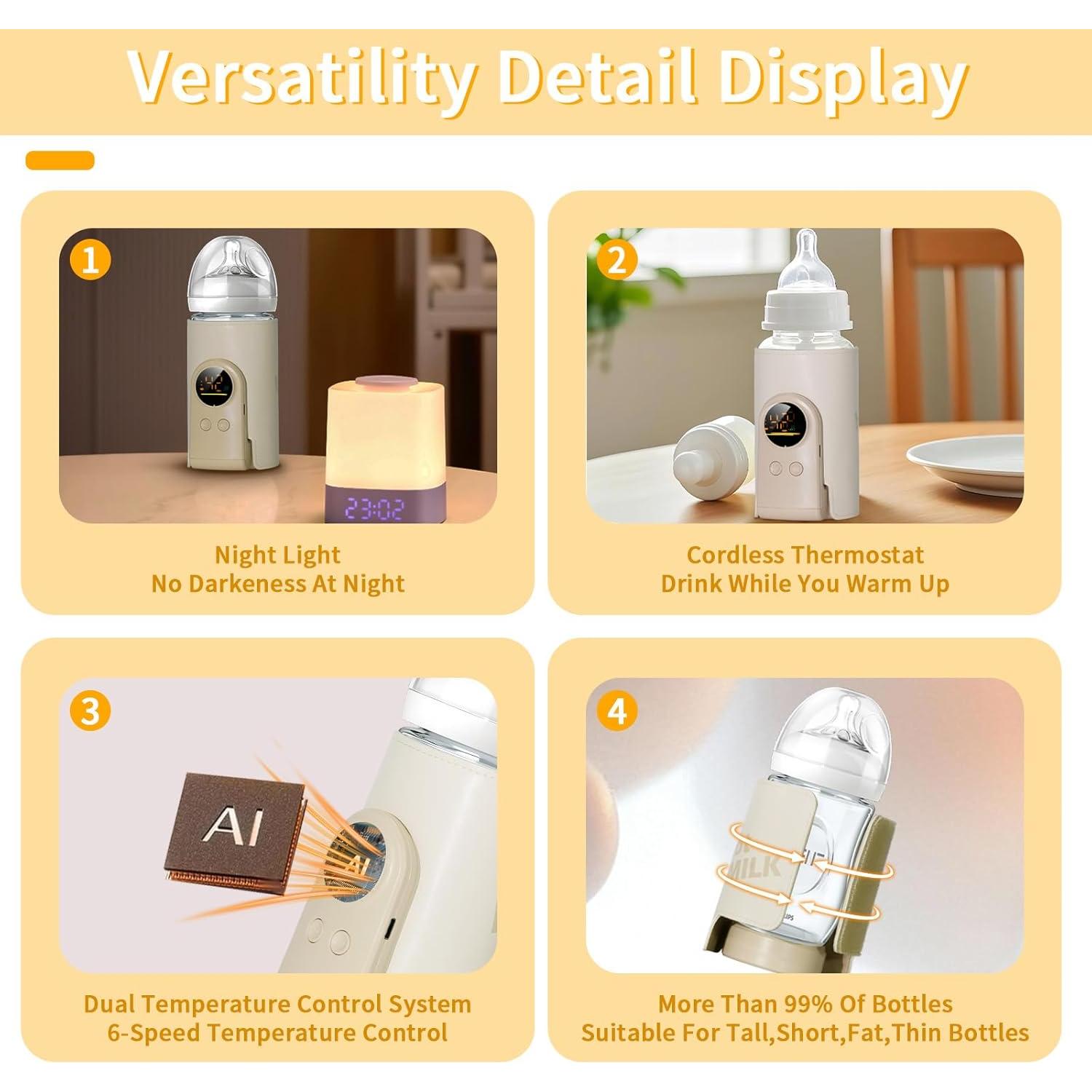 Calentador de Botellas Portátil 6000mAh con Control de Temperatura