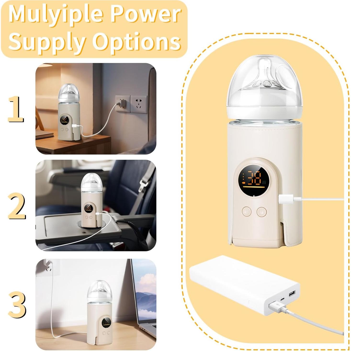 Calentador de Botellas Portátil 6000mAh con Control de Temperatura