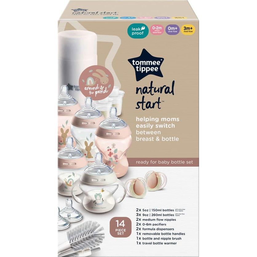 Set de Biberones Tommee Tippee Natural Start 14 Piezas Rosa