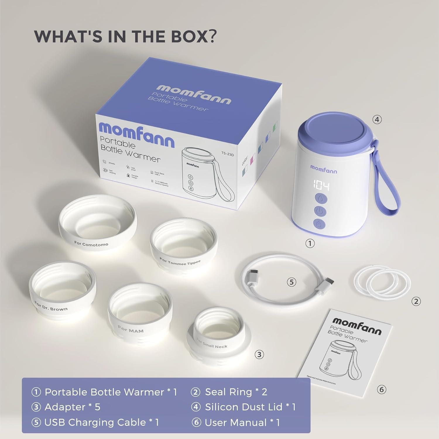 Calentador de Botellas Portátil MOMFANN 2 Modos 3800mAh