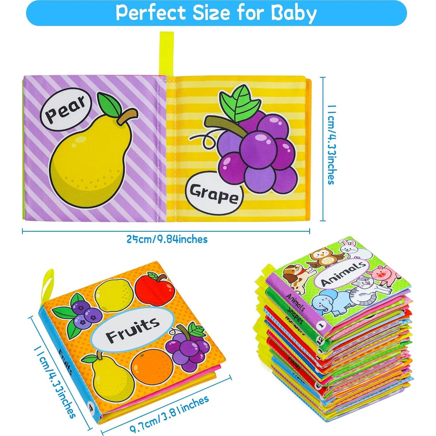 OKOOKO 12 Libros Suaves para Bebés - Juguetes Educativos Lavables