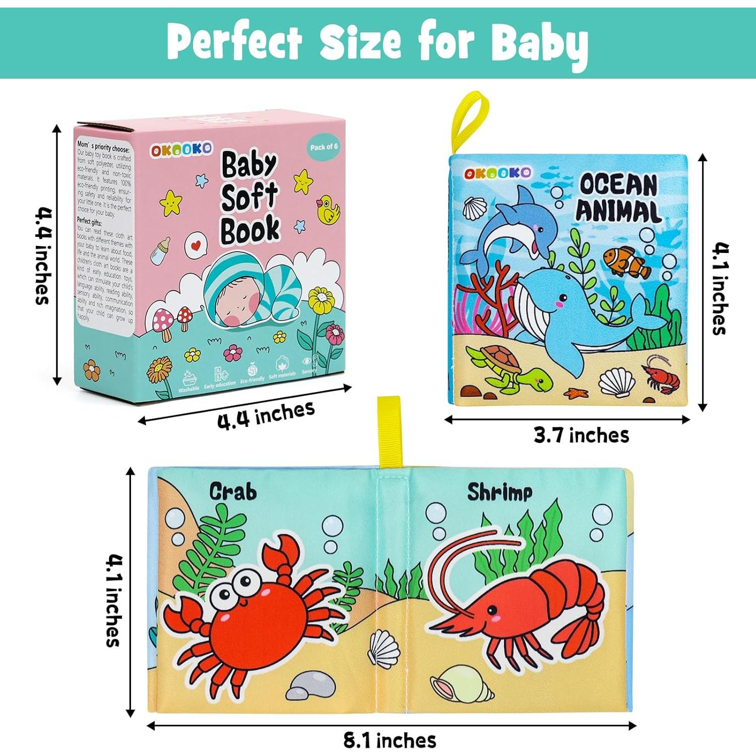 Libros Suaves para Bebés OKOOKO 6PCS Lavables No Tóxicos