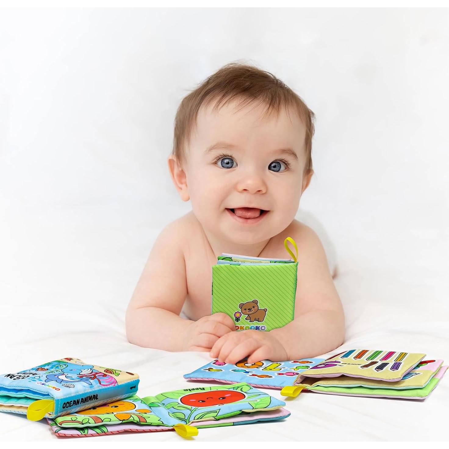 Libros Suaves para Bebés OKOOKO 6PCS Lavables No Tóxicos