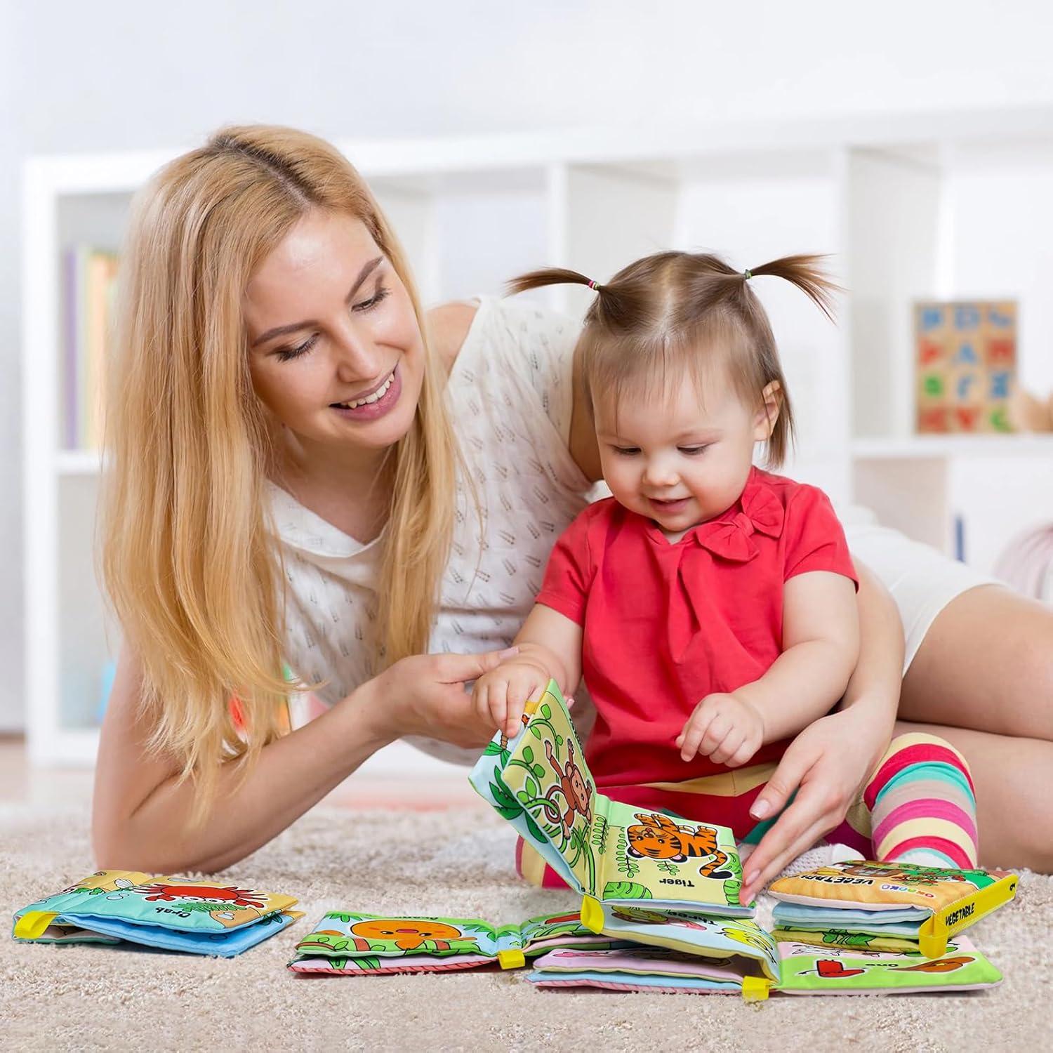Libros Suaves para Bebés OKOOKO 6PCS Lavables No Tóxicos