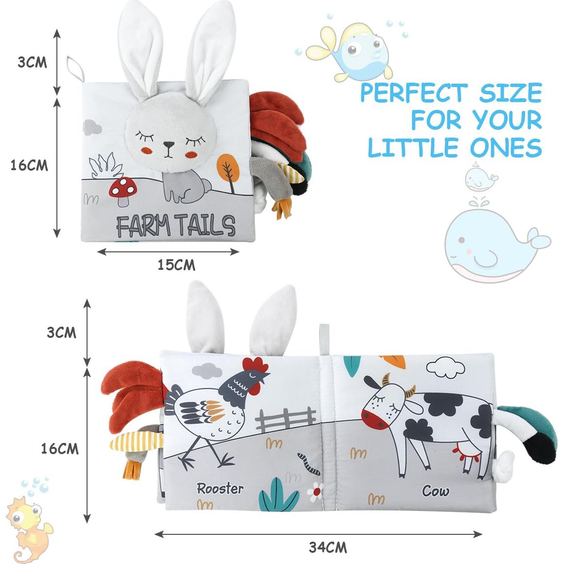 Libro de Tela Vicloon Conejo 3D para Bebés 0-12 Meses