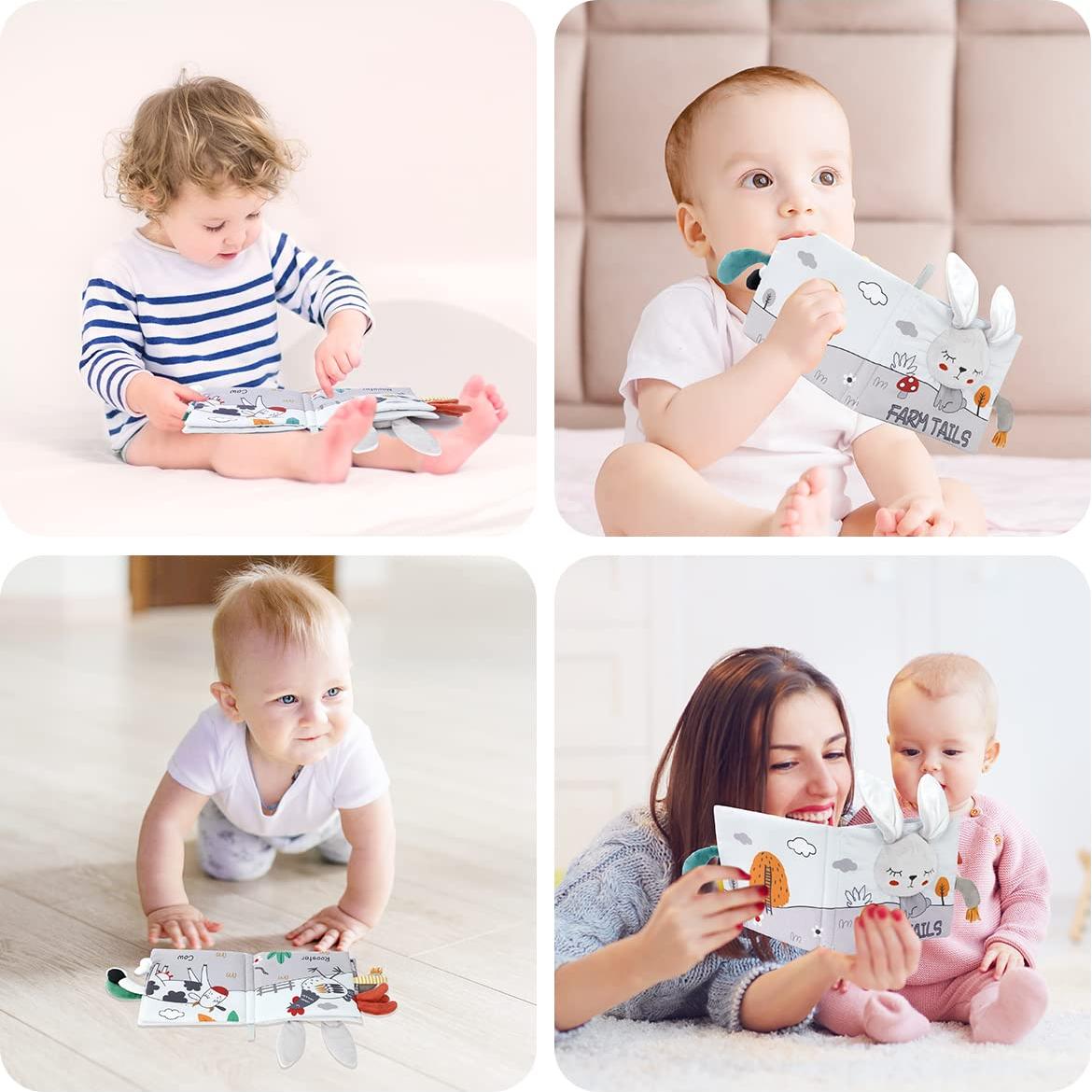 Libro de Tela Vicloon Conejo 3D para Bebés 0-12 Meses