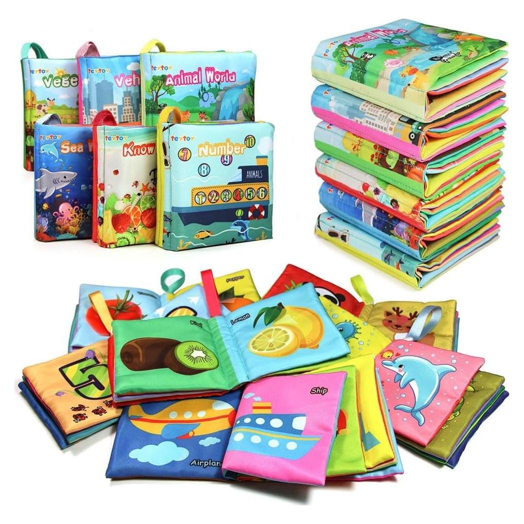 Libro Suave Teytoy para Bebés - Paquete de 6 Libros de Tela