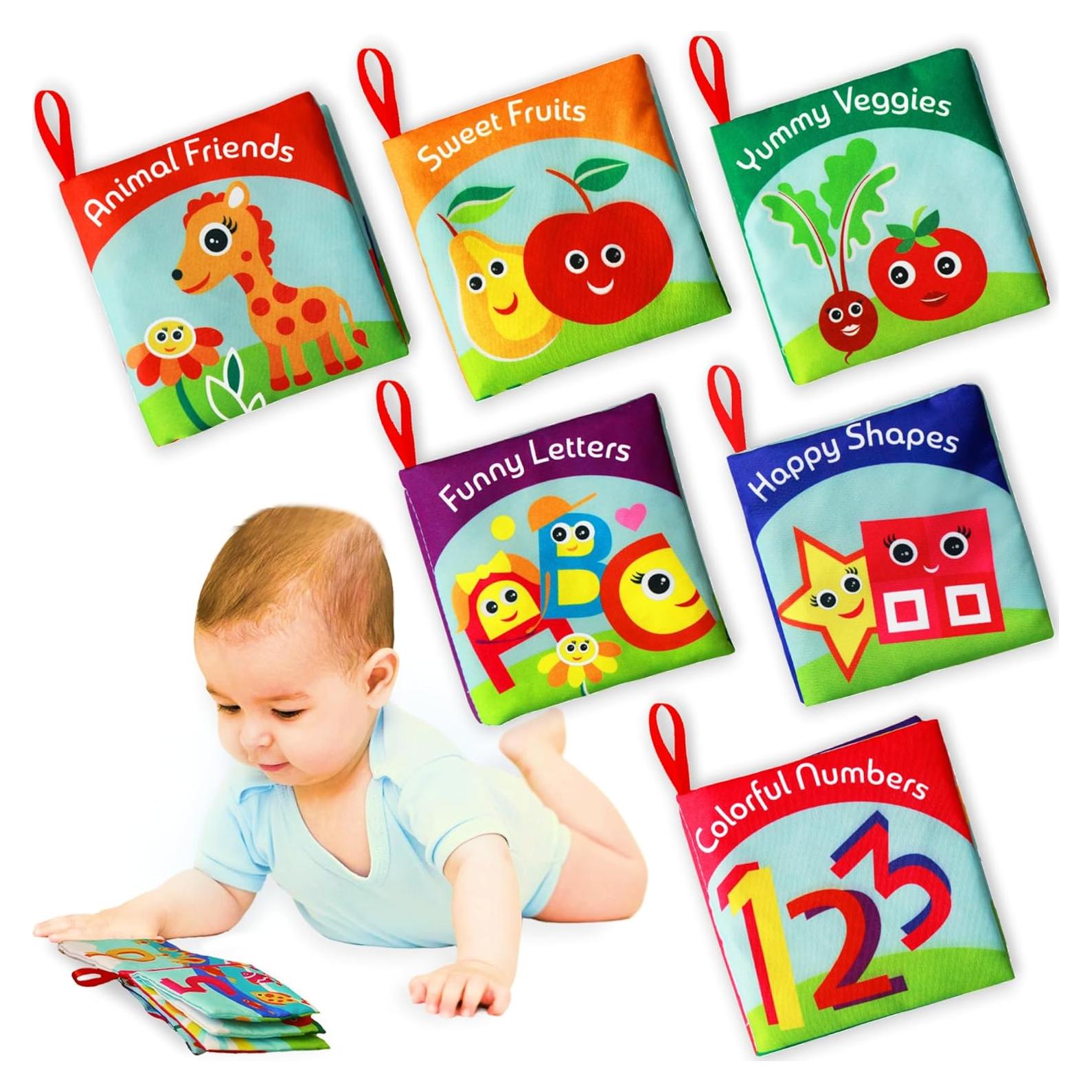 Libros de Tela BabyBibi para Bebés - Juego de 6 Libros Educativos