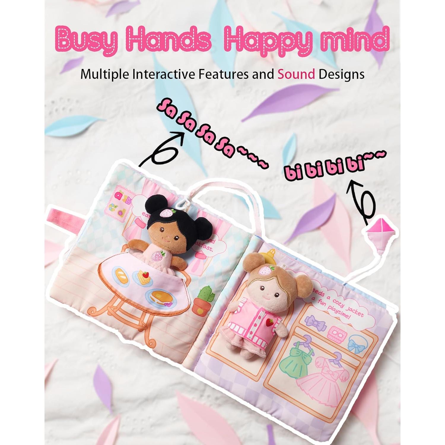 Libro Sensorial Suave LeyaDoll para Bebés 18+ Meses