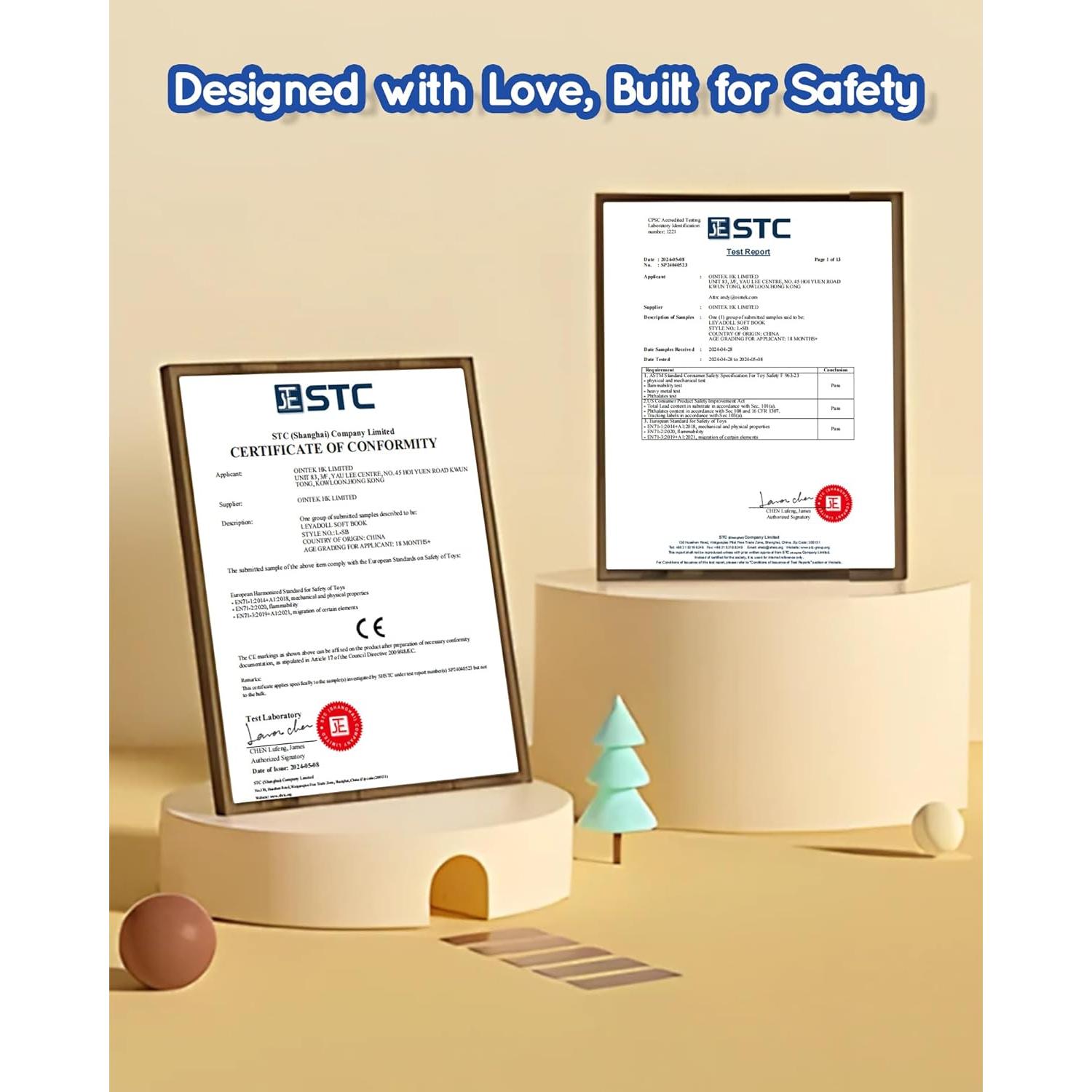 Libro Sensorial Suave LeyaDoll para Bebés 18+ Meses