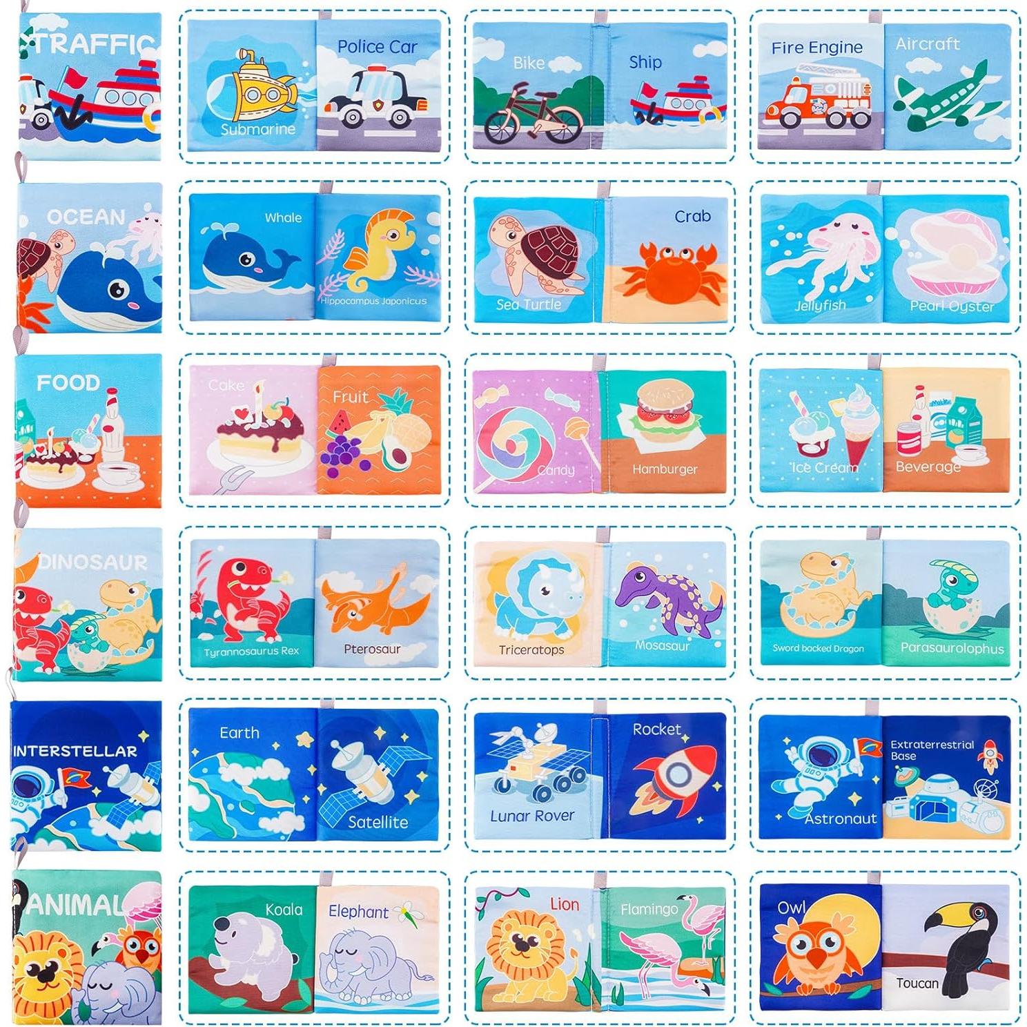 Conjunto de Libros de Tela Suave LOOKLEBE para Bebés - 6 Piezas