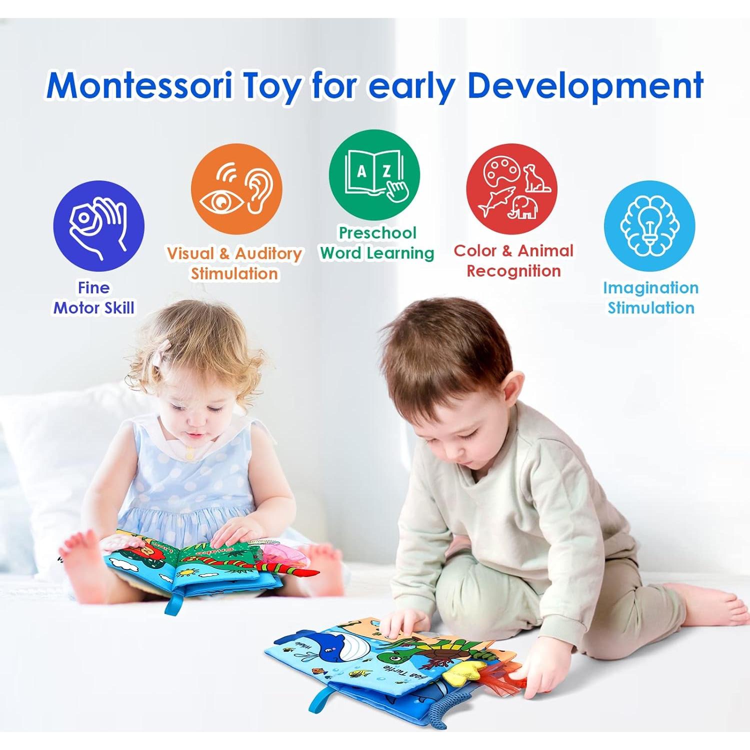 Libro de Tela Suave WESOTE para Bebés 0-18 Meses - Aprendizaje Temprano