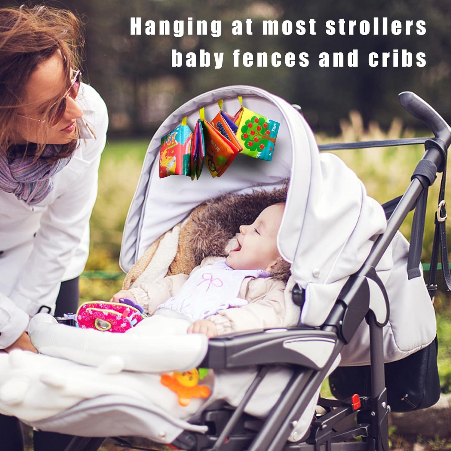 Paquete de 4 Libros de Tela Suave AMINFUN para Bebés