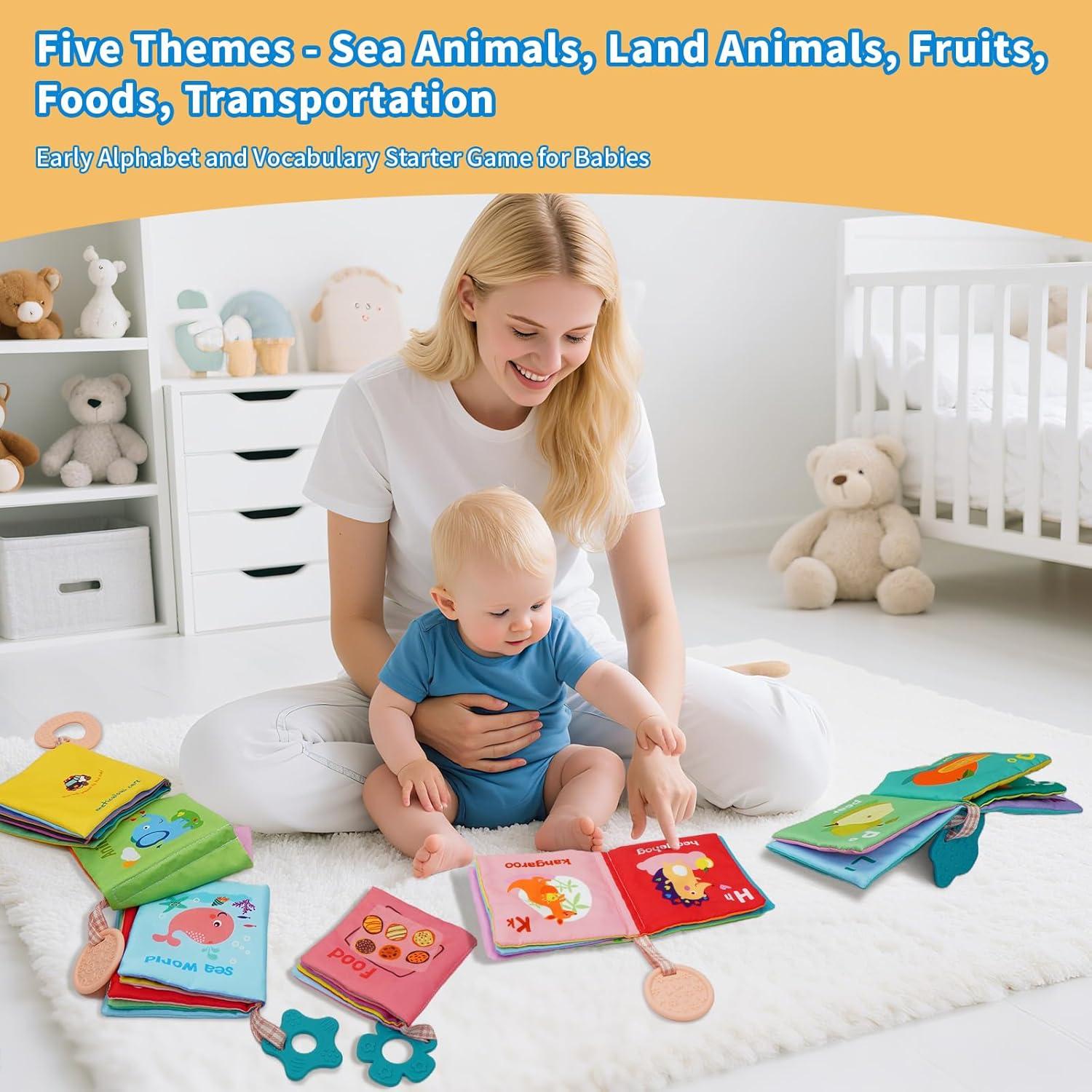 Paquete de 5 Libros de Tela Suave ArtCredit para Bebés 0-12 meses