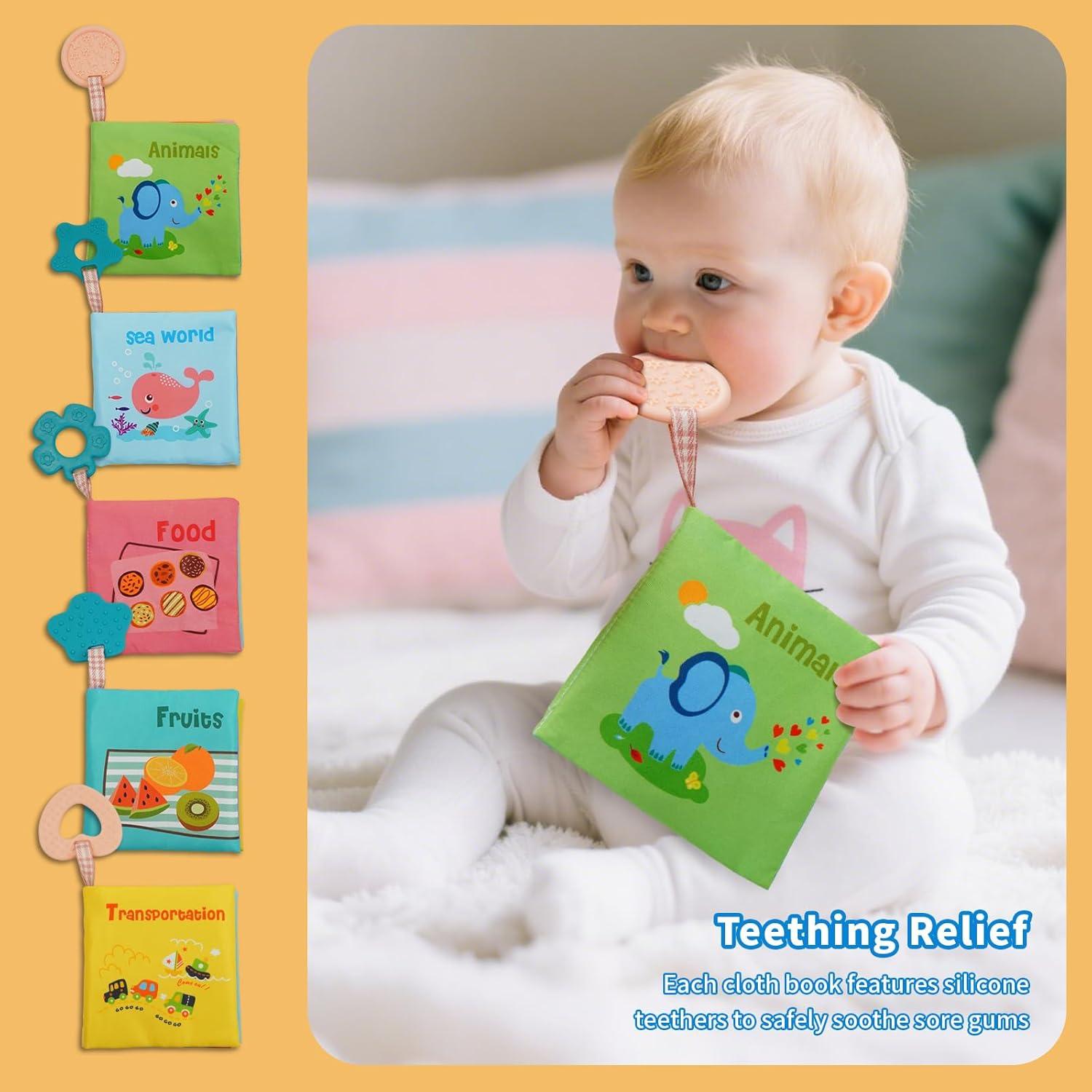 Paquete de 5 Libros de Tela Suave ArtCredit para Bebés 0-12 meses