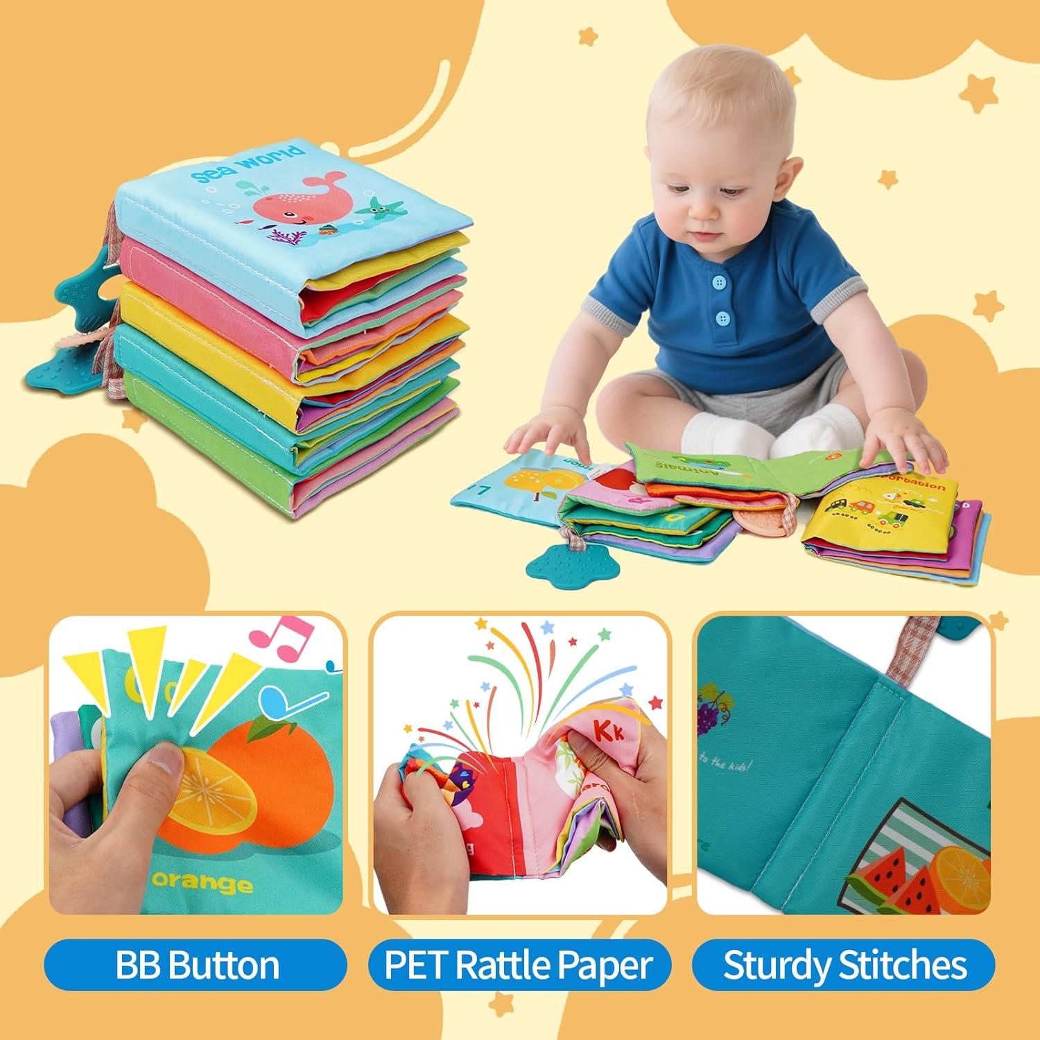 Paquete de 5 Libros de Tela Suave ArtCredit para Bebés 0-12 meses