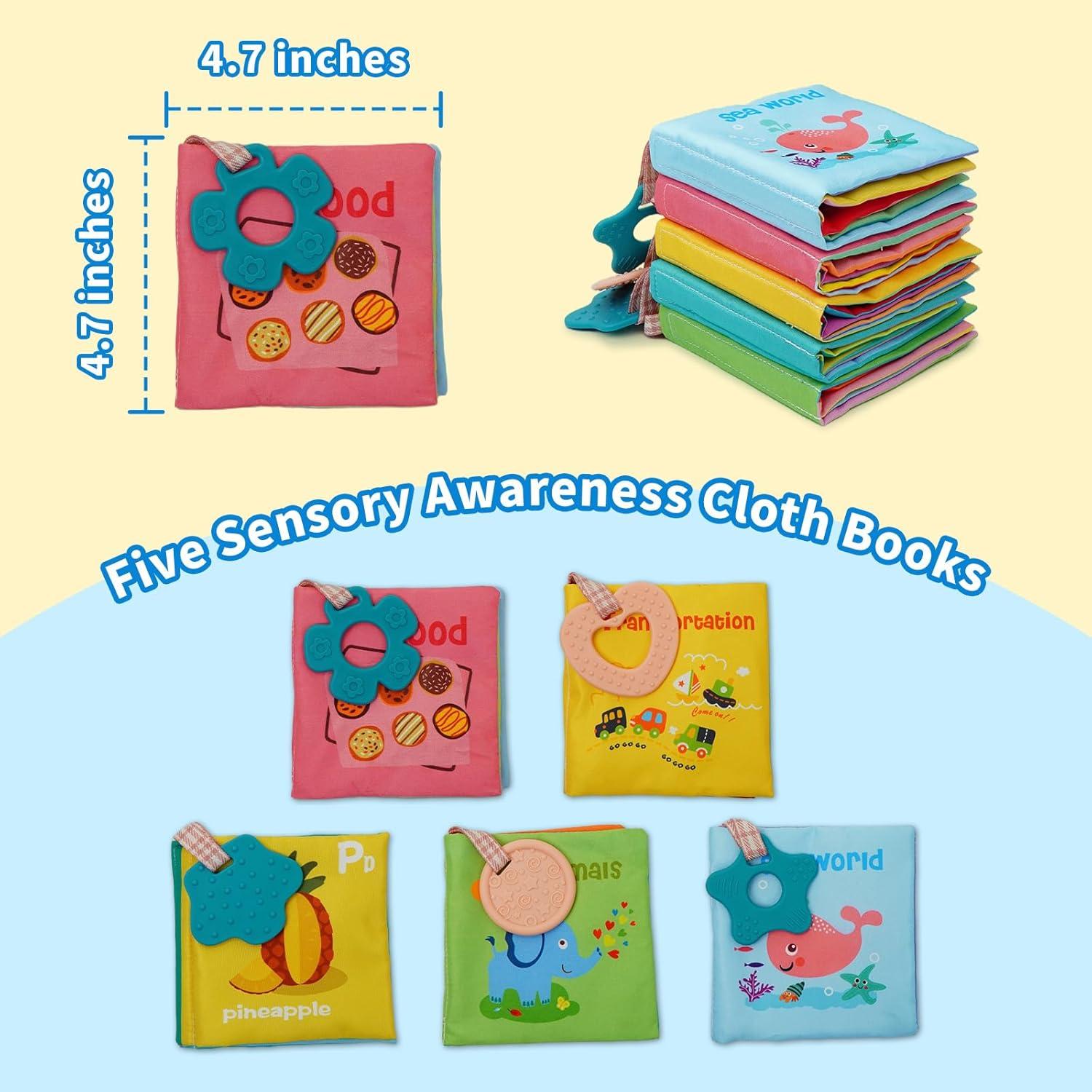 Paquete de 5 Libros de Tela Suave ArtCredit para Bebés 0-12 meses