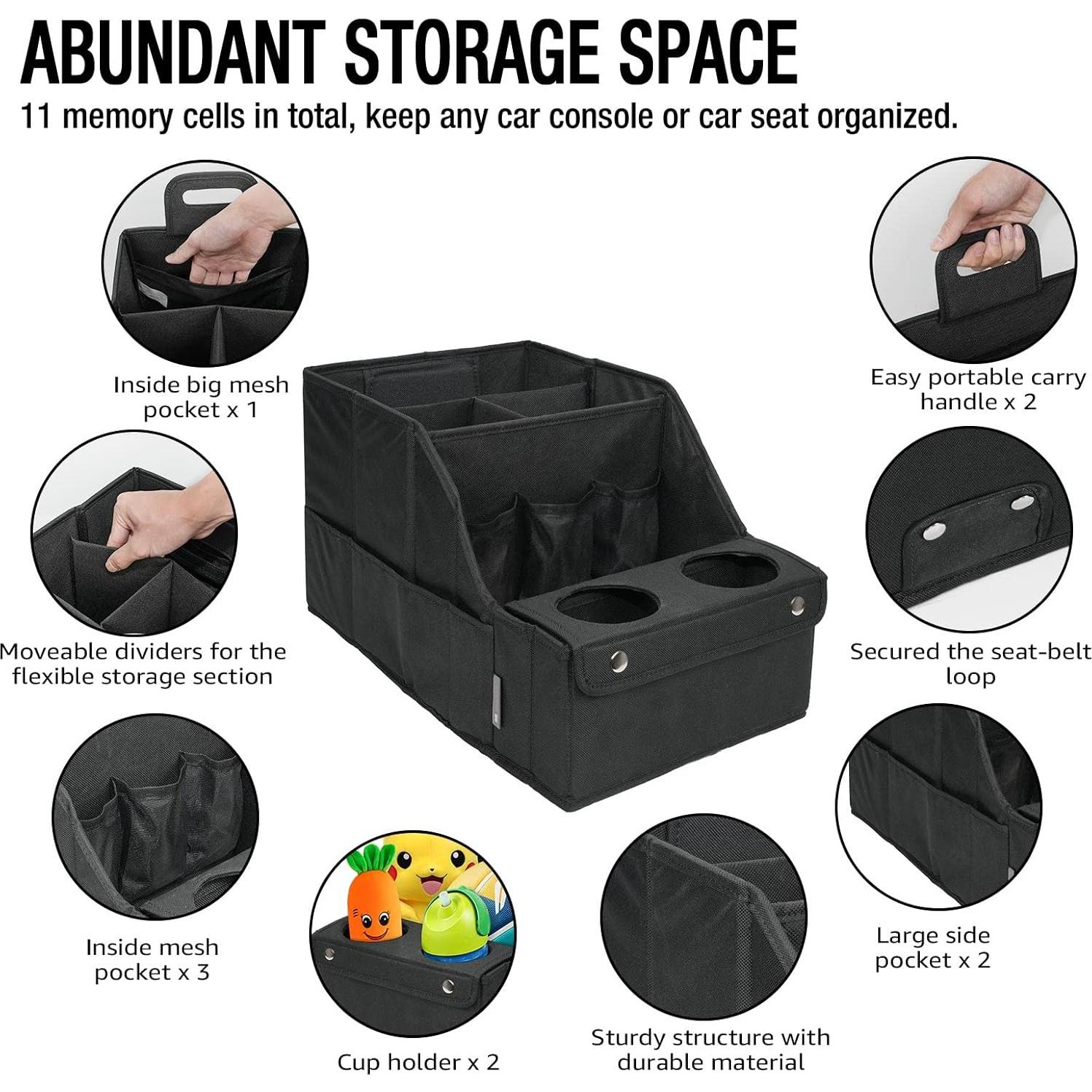 Organizador de Asiento de Coche MULISOFT Negro 11 Compartimentos