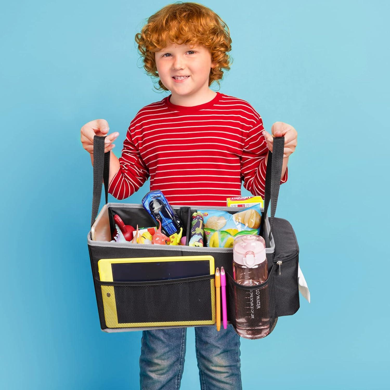 Organizador de Asiento de Coche Alijees Negro con Portavasos