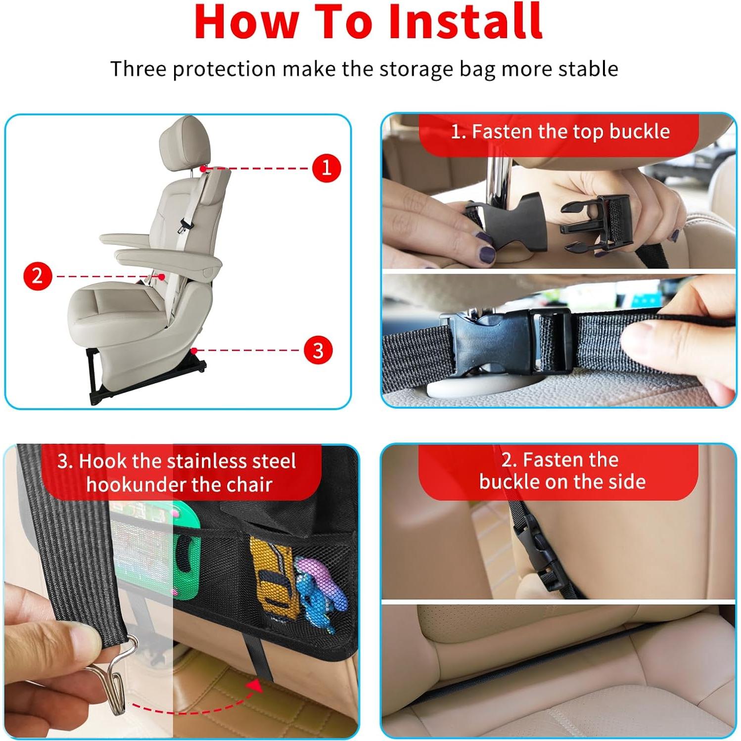 Organizador de Asiento Trasero Etre Jeune 2 Paquete Negro