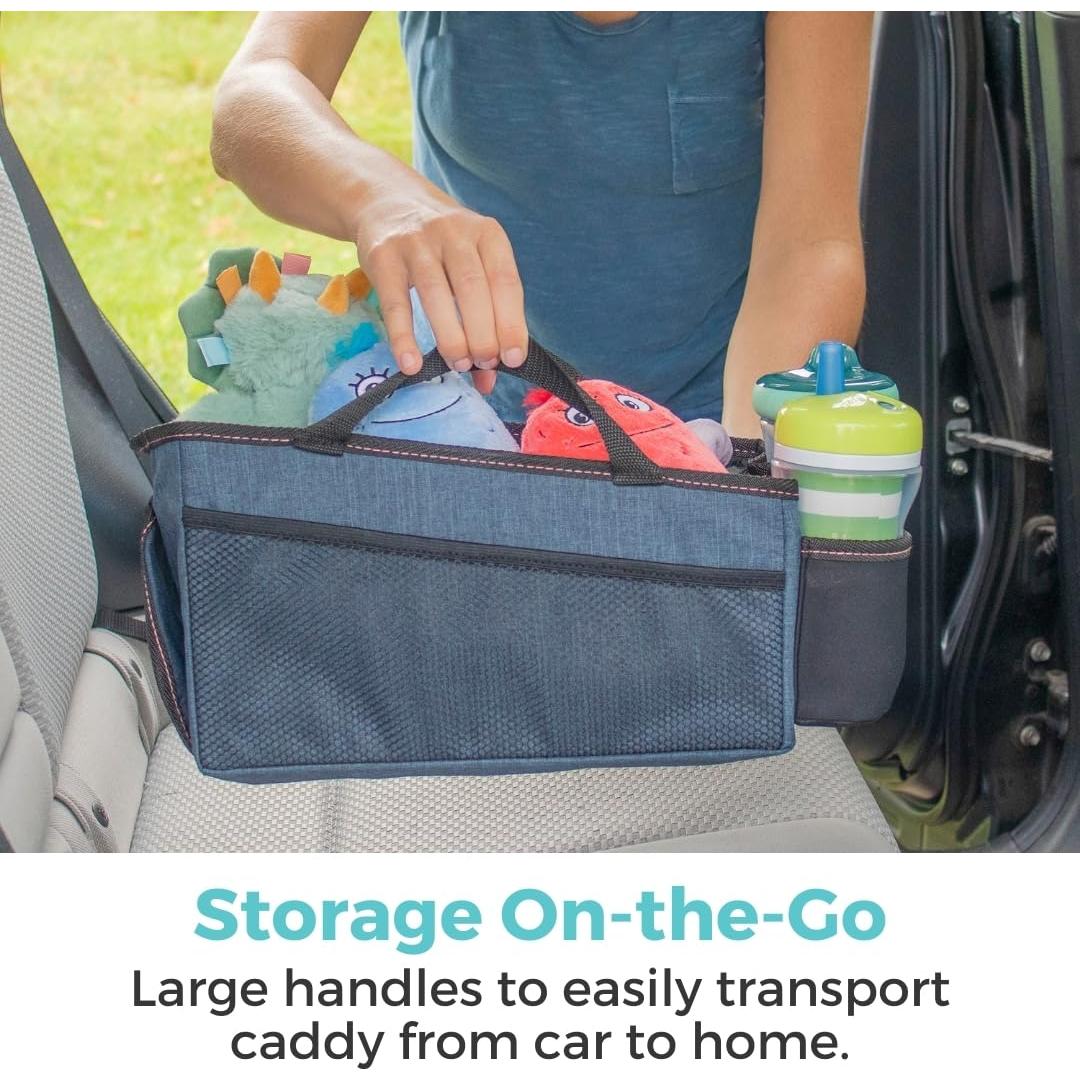 Organizador de Caddy para Auto Toddleroo - Marino, Portátil y Plegable