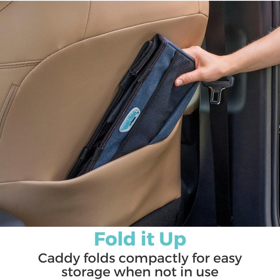 Organizador de Caddy para Auto Toddleroo - Marino, Portátil y Plegable