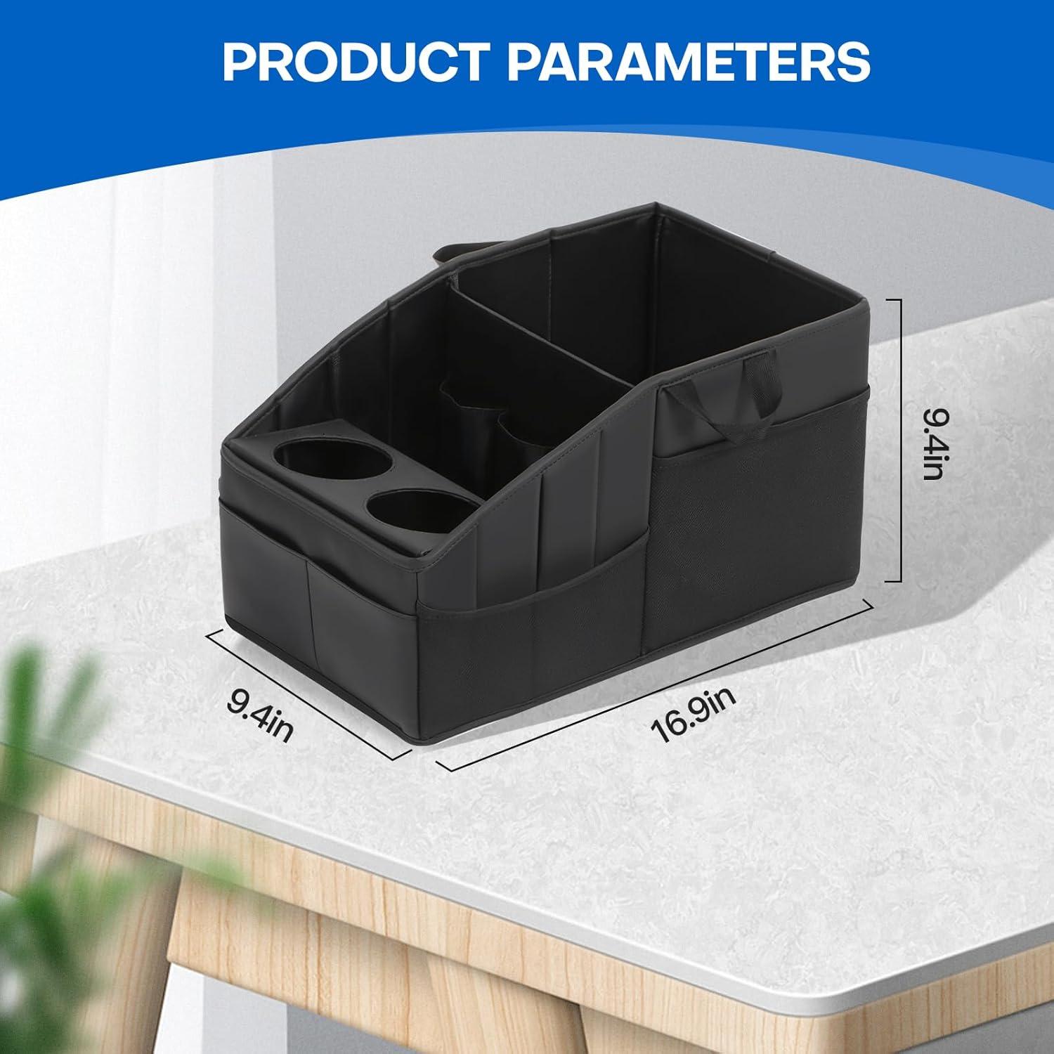 Organizador de Asiento de Coche WHHMK Negro con 13 Compartimentos