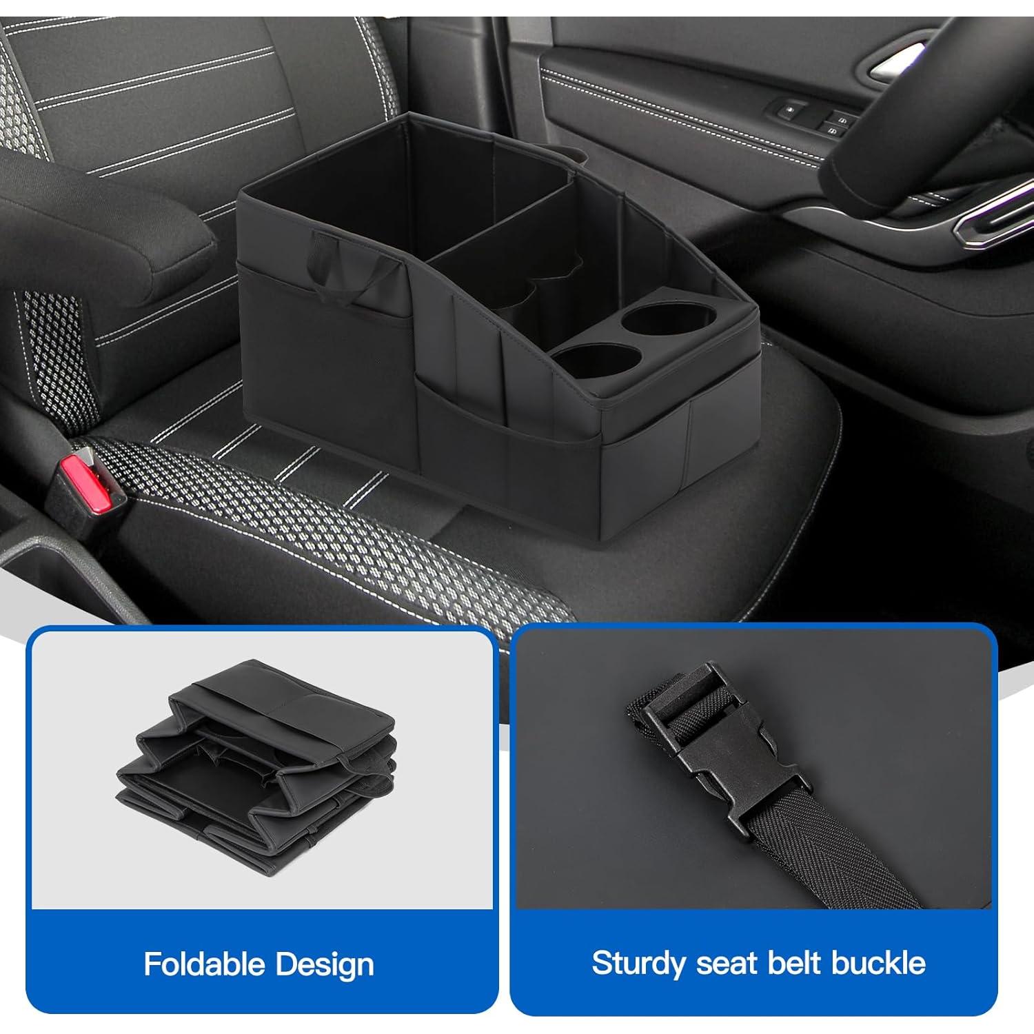 Organizador de Asiento de Coche WHHMK Negro con 13 Compartimentos