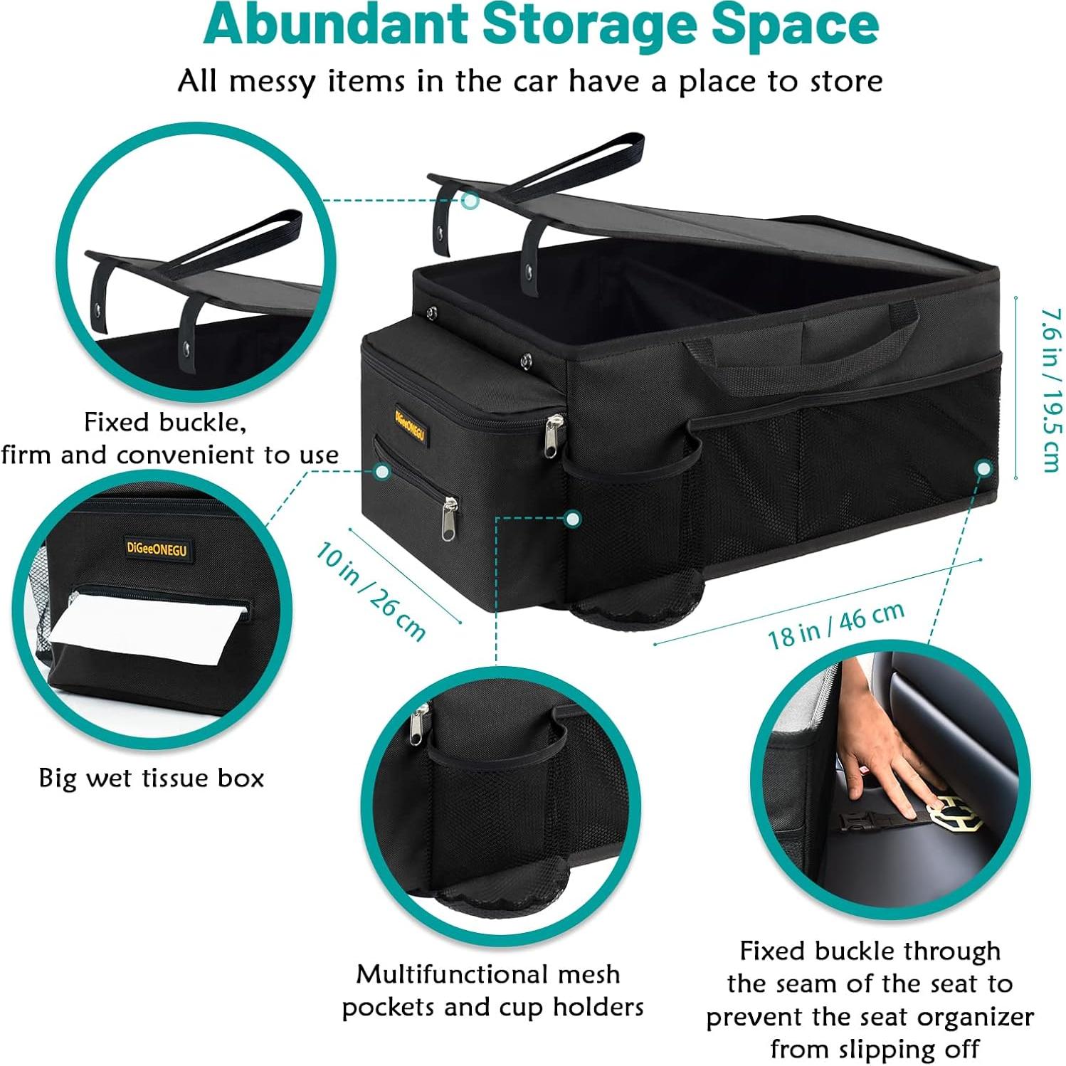 Organizador de Asiento de Coche DiGeeONEGU Plegable Negro