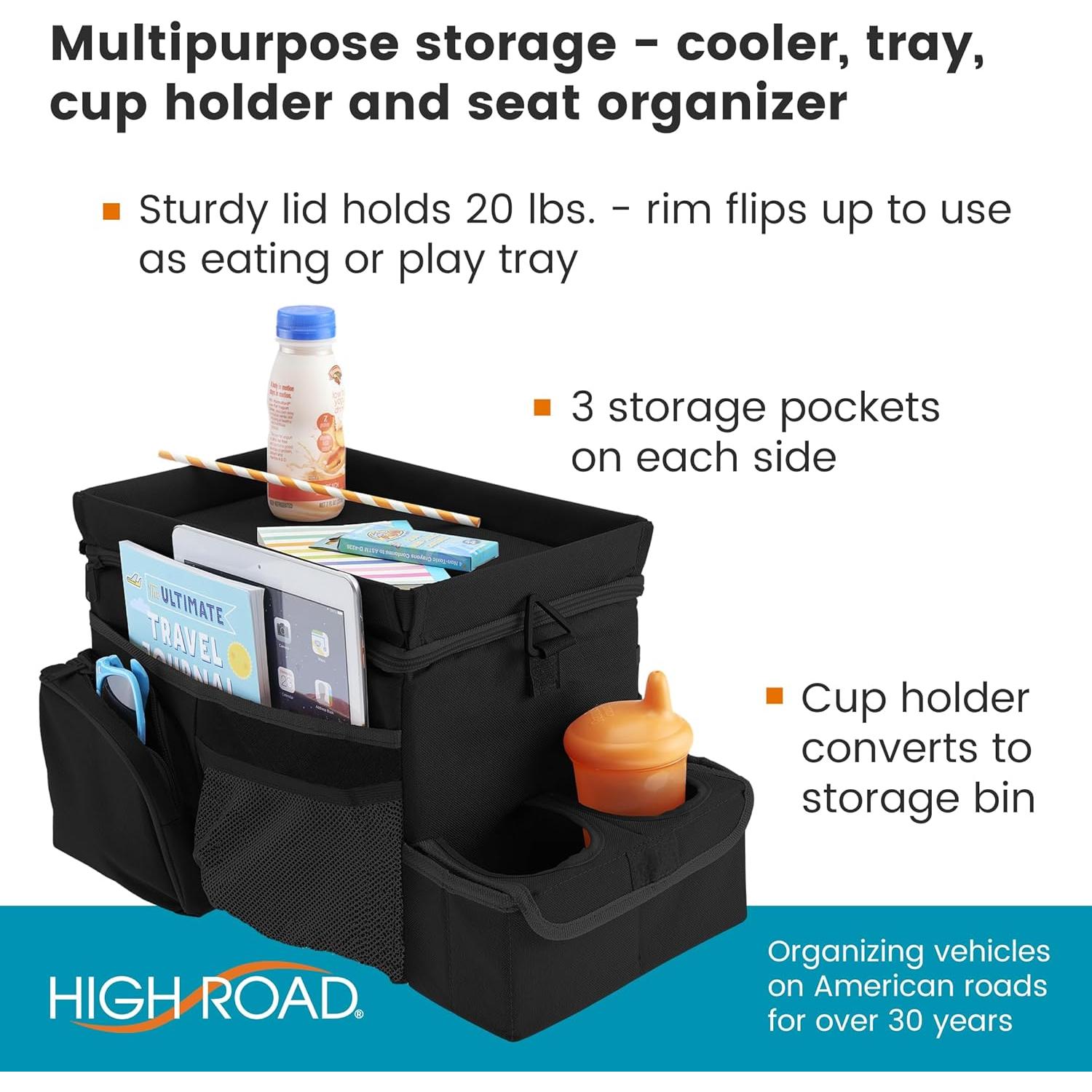 Organizador de Auto High Road CarHop Negro - Enfriador y Bandeja